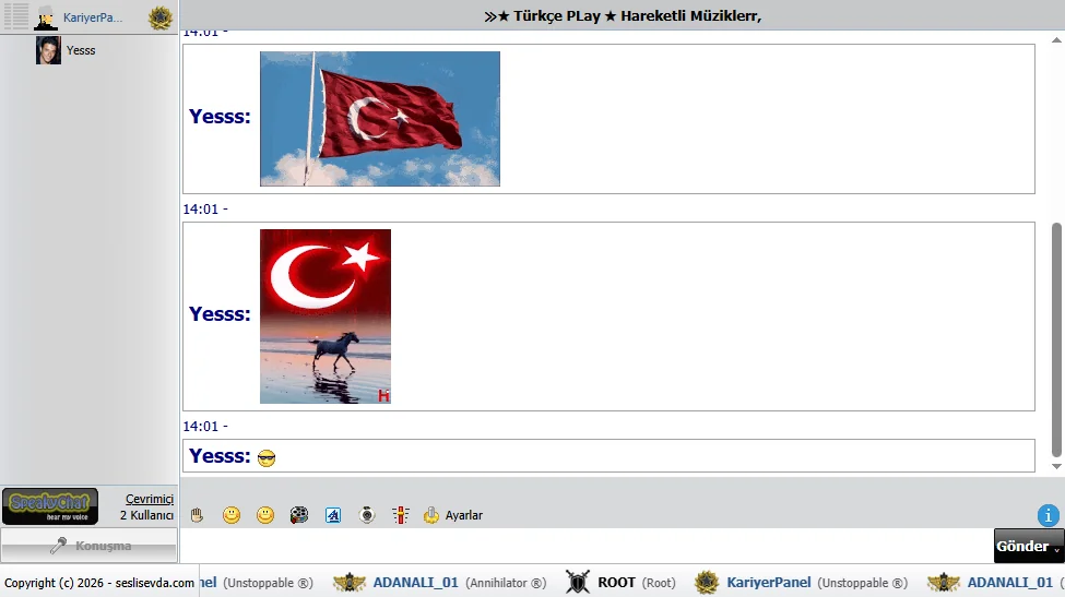 AvidoChat web sohbet ekranı
